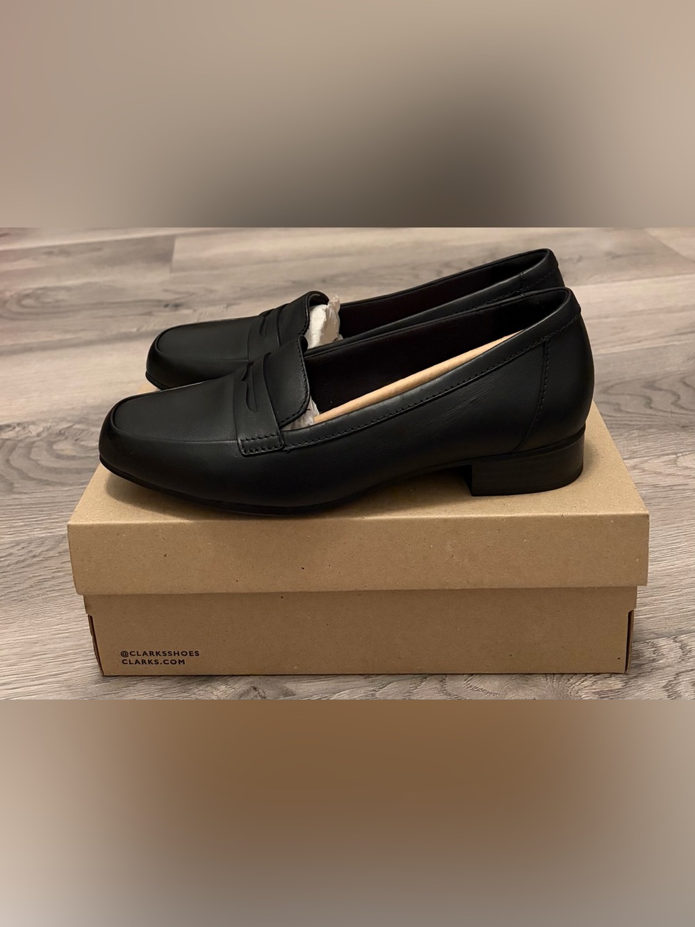 Clarks Black Leather Penny Loafers - Picture 4 of 8